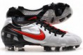 Total 90 K Leather Laser III FG Football Boots Pearl White/Challange Red/Black